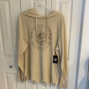 NWT 47 Brand Beige Vancouver Canucks Hoodie